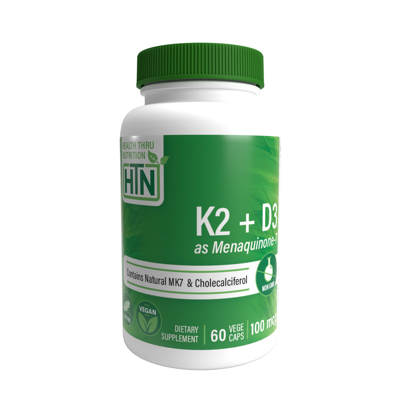 Health Thru Nutrition K2 And D3 As Menquinone 7 Complex For Healthy Bone Support, 60 Ea